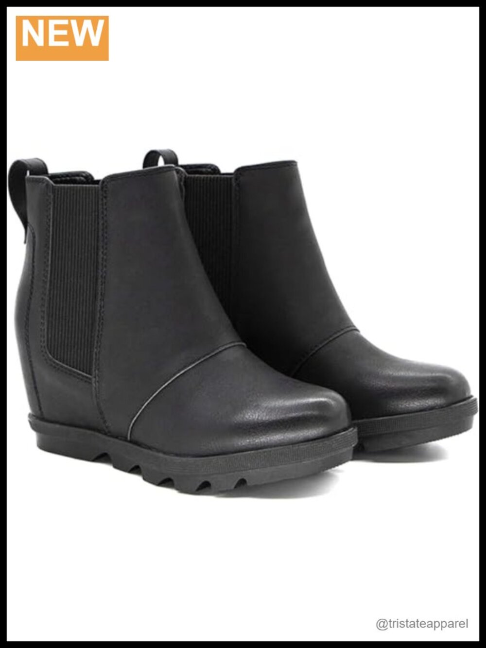 Women's Hidden Heel Chelsea Ankle Wedge Boots Faux Leather Block Heel